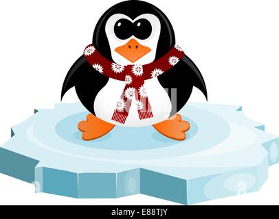 Penguin on an ice floe Stock Vector