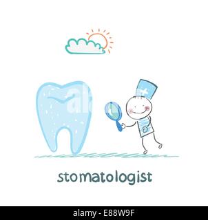 human teeth with magnifying glass Stock Vector Image & Art - Alamy