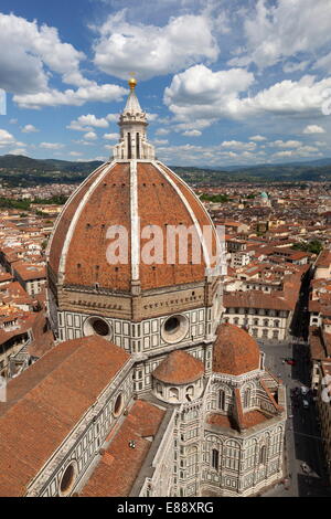 View over the Duomo and city from the Campanile, Florence, UNESCO World Heritage Site, Tuscany, Italy, Europe