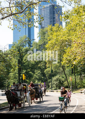 Recreational Activity, East Drive, Central Park, NYC Stock Photo