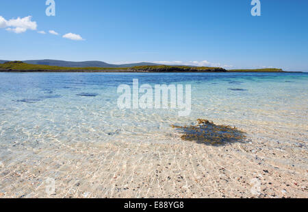 The Coral Beaches on the shores of Loch Dunvegan near Claigan. Stock Photo