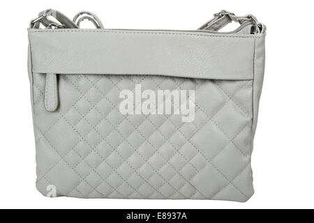 Gray women bag isolated over white background Stock Photo