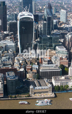 View of the City of London with the River Thames, Walkie-talkie and the Gherkin Stock Photo