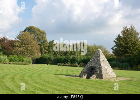 Towering Cumulus Clouds over Reigate Castle Grounds and the entrance to the Baron's Caves, Reigate, Surrey Stock Photo