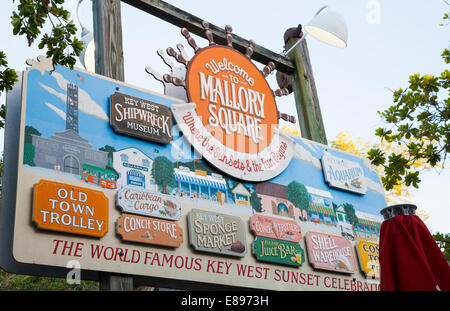 Mallory Square sign Key West Florida Keys Stock Photo
