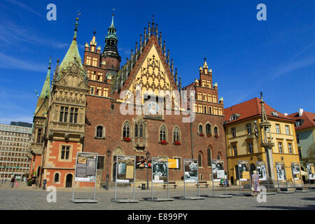 East elevation of the Old Town Hall of Wroclaw, Poland Stock Photo