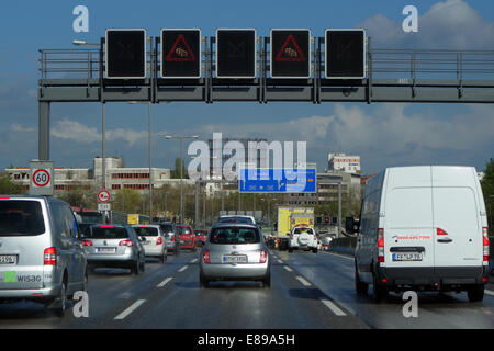 Berlin, Germany, rush hour on the A100 city motorway, southbound Stock Photo