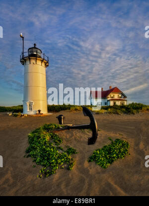 Race Point Lighthouse in Provincetown, Cape Cod. Stock Photo