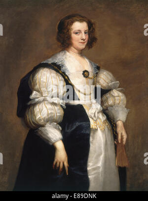Sir Anthony van Dyck (Flemish, 1599 - 1641 ), Lady with a Fan, c. 1628, oil on canvas Stock Photo