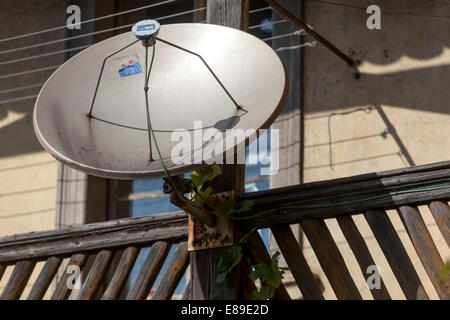 satellite dish on the Czech village Stock Photo