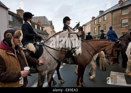 Boxing day hunt meet Hay on Wye Stock Photo