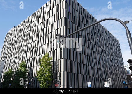 Exterior of the Eyre Street car park in Sheffield, locally known as the Kit Kat car park Stock Photo