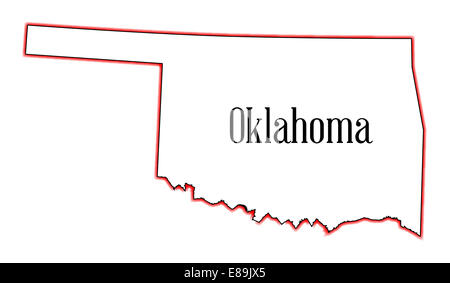 Outline map of the USA state of Oklahoma Stock Photo