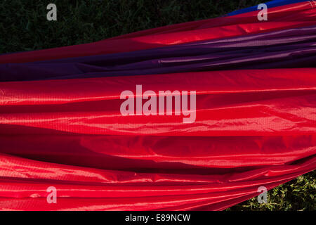 Hot-air balloon canopy fabric folded for storage Stock Photo