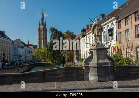 Onze-Lieve-Vrouw Brugge. Church of Our Lady in Bruges, Belgium Stock Photo