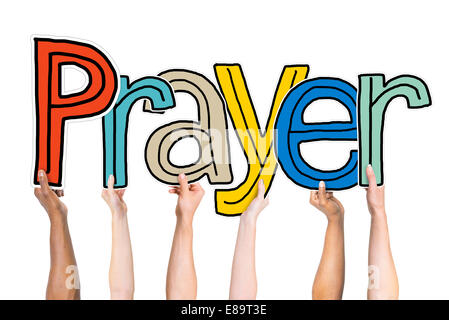Prayer Word Concepts Isolated on Background Stock Photo