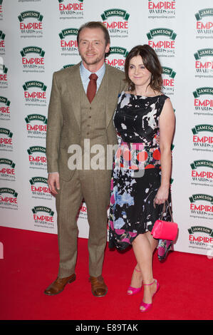 Jameson Empire Awards 2014 held at The Grosvenor House - Arrivals.  Featuring: Simon Pegg,Maureen Pegg Where: London, United Kingdom When: 30 Mar 2014 Stock Photo