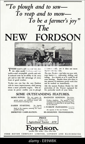 1922 John Deere shops Ford Fordson Tractor Plow Advertisement Farm No. 40 Ephemera