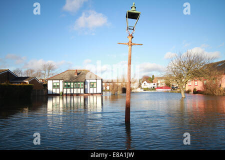 Flooding in Laleham, near Chertsey Surrey UK 2014 Stock Photo