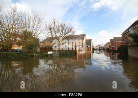 floods in Surrey 2014 - Datchet, Thorpe, Staines Stock Photo