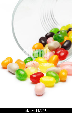 sweet candy jelly beans in glass this colorful Stock Photo