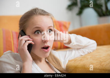 Teenage girl talking on cell phone Stock Photo