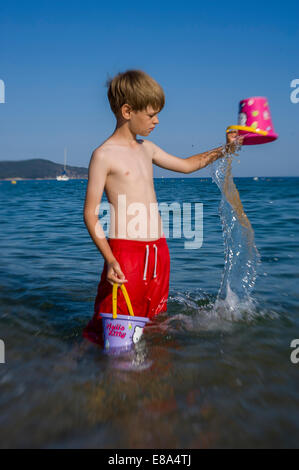 boy with boxer shorts Stock Photo