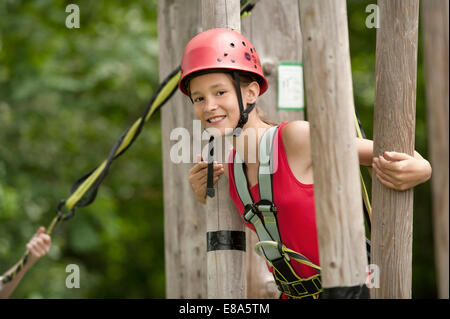 Portrait of girl Portrait of girl climbing crag, smiling Stock Photo