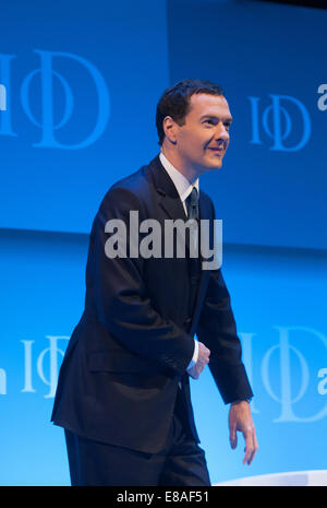 London, UK. 3rd October, 2014. Chancellor George Osborne speaks during the 2014 IOD Annual Convention held at the Royal Albert Hall, on Friday October 3, 2014. Credit:  Heloise/Alamy Live News Stock Photo