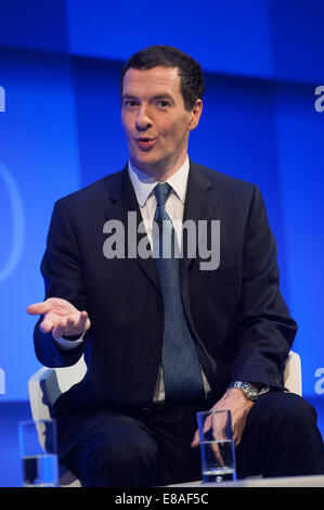 London, UK. 3rd October, 2014. Chancellor George Osborne speaks during the 2014 IOD Annual Convention held at the Royal Albert Hall, on Friday October 3, 2014. Credit:  Heloise/Alamy Live News Stock Photo