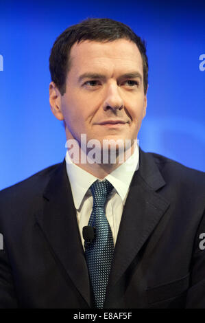 London, UK. 3rd October, 2014. Chancellor George Osborne speaks during the 2014 IOD Annual Convention held at the Royal Albert Hall, on Friday October 3, 2014. Credit:  Heloise/Alamy Live News Stock Photo