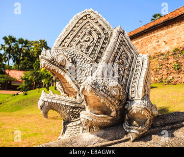 Statue infront of buddhist temple in Lampang, Thailand Stock Photo