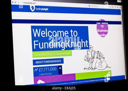 Screenshot of the funding knight homepage Stock Photo