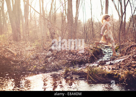 Woman in forest Stock Photo