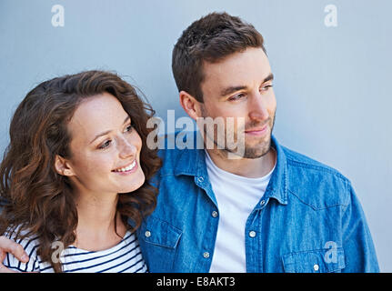 Close up of couple side by side Stock Photo