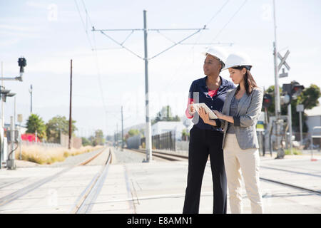 Female architects with digital tablet Stock Photo