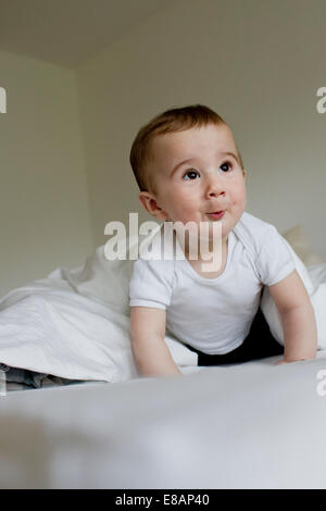 Baby boy making facial expressions Stock Photo