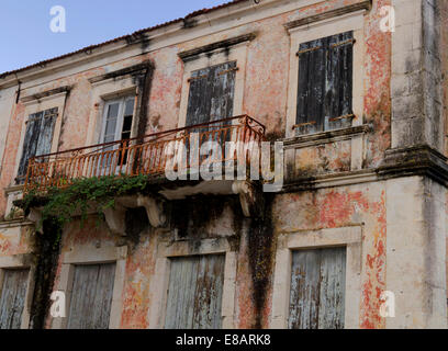 A traditional house in the village of Fiscardo one of the only remaining homes from the devastating1953 earthquake. Stock Photo