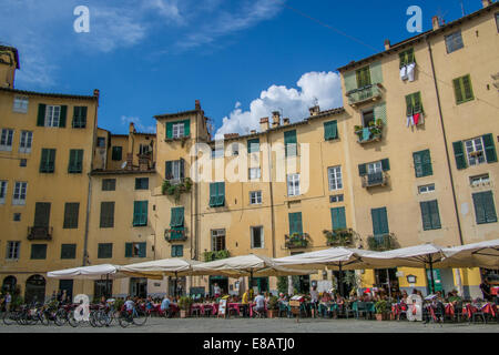 'Anfiteatro Romano', Lucca, Tuscany, Italy Stock Photo
