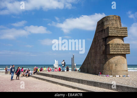 The Second World War Two Omaha Beach monument at Saint-Laurent-sur-Mer, Lower Normandy, France Stock Photo