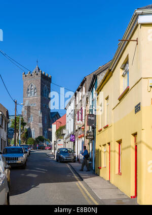 View up Green Street towards St Mary's Church, Dingle, Dingle Peninsula, County Kerry, Republic of Ireland Stock Photo