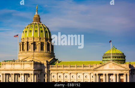 Evening light on the Pennsylvania State Capitol in Harrisburg, Pennsylvania. Stock Photo