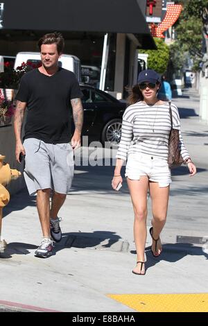 Sean Stewart and his new girlfriend strolling along Sunset Boulevard  Featuring: Sean Stewart Where: Los Angeles, California, United States When: 01 Apr 2014 Stock Photo