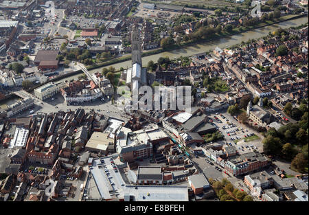 aerial view of the Lincolnshire town of Boston, UK Stock Photo