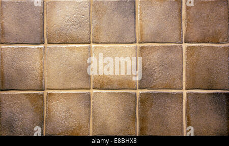Brown grunge kitchen tiles for background or texture Stock Photo