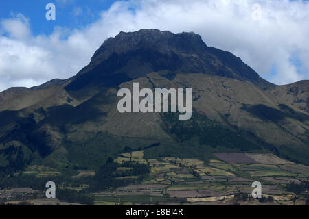 The dormant volcano, Mount Imbabura, in the Andes Mountain Range near Cotacachi, Ecuador Stock Photo