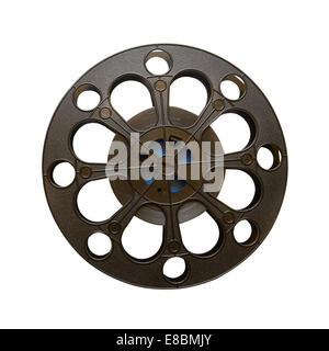 16 mm motion picture film reel isolated on white Stock Photo