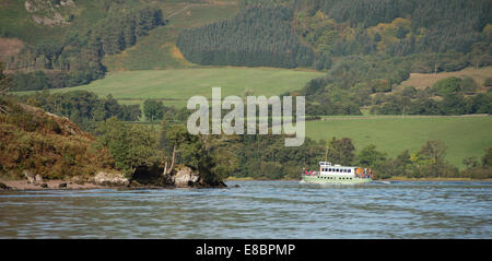 MV Lady Wakefield cruising on Ullswater, English Lake District. Stock Photo