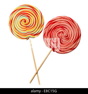 Swirly lollipop isolated on white Stock Photo