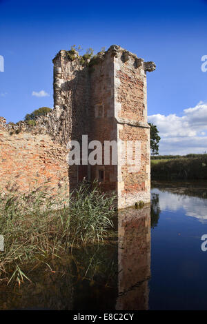 Caister castle ruin, UK's earliest brick built example, with grade1 building listing Stock Photo